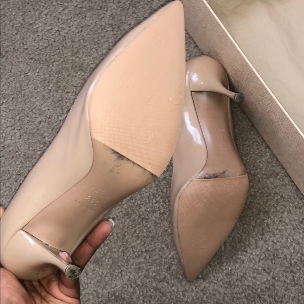 Prada Nude Patent Leather Pointed-Toe Pumps - Picture 11 of 11